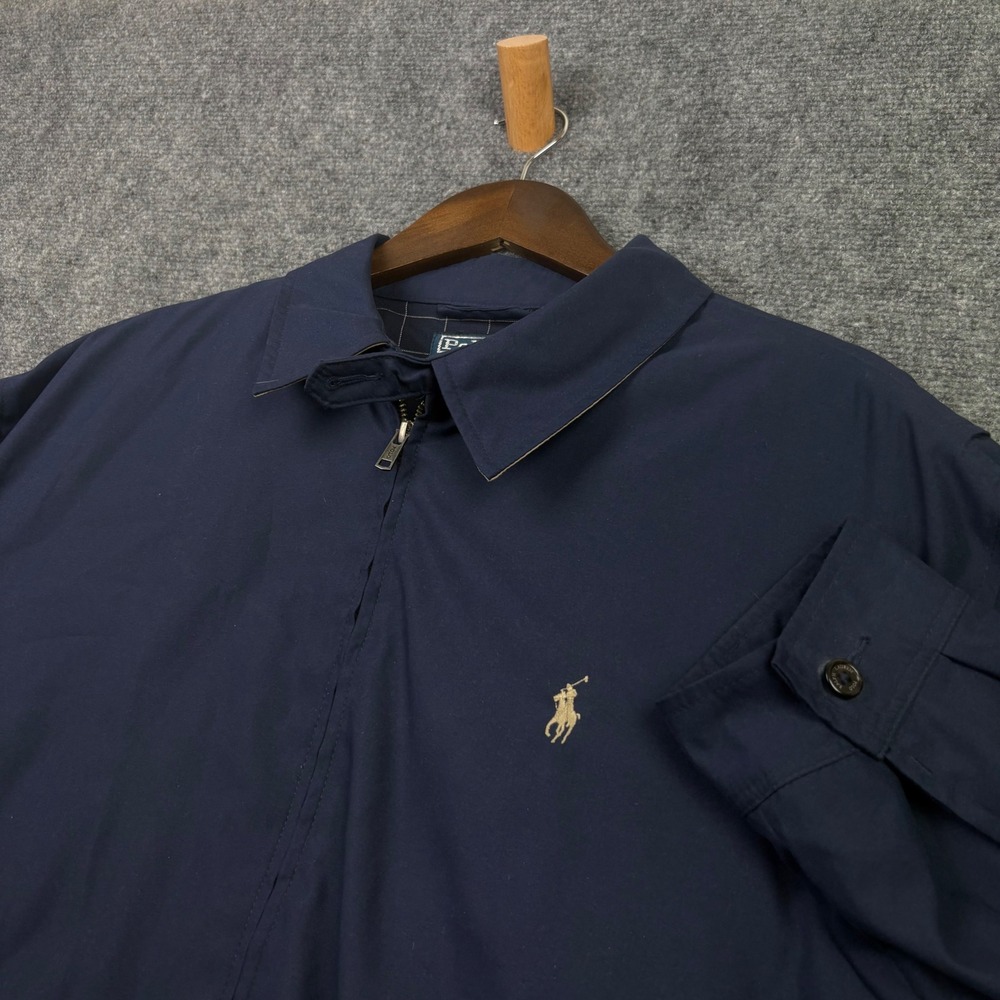 Polo Ralph Lauren Harrington Jacket Mens XL Navy Blue Zip Windbreaker Bomber